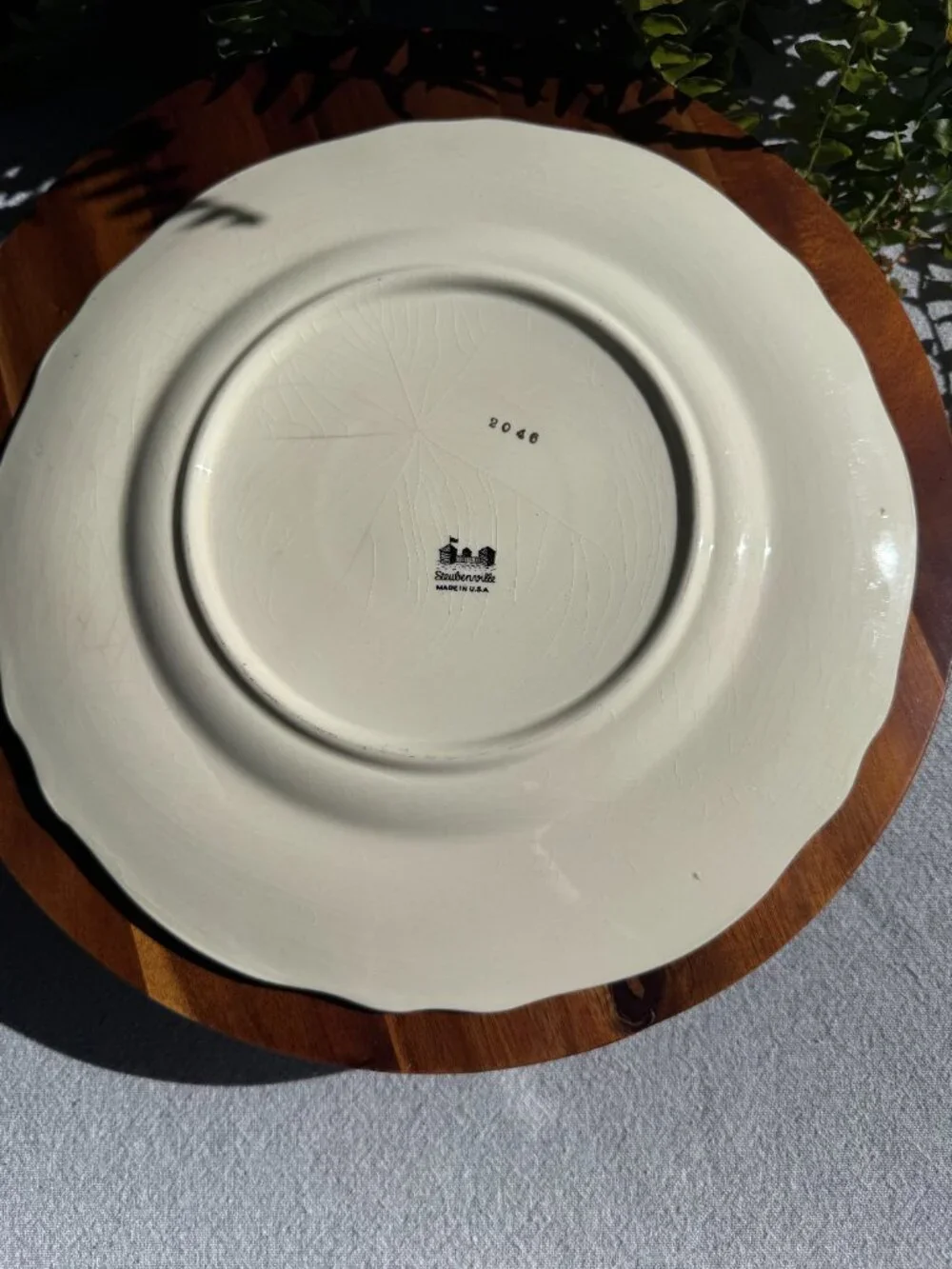 Vintage Steubenville Dinner Plate Burgundy Red Gold Filigree Floral Bouquet
